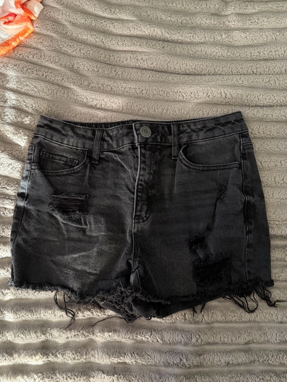 SO Black Distressed Frayed Hem Denim Shorts